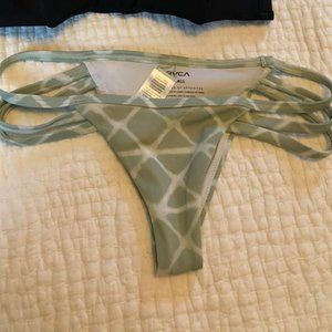 RVCA Tie-Die Green Strappy Bikini Bottoms